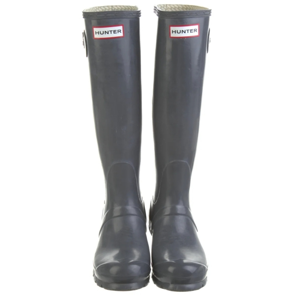 HUNTER tall grey rubber rain boots 5 6